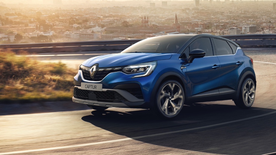 A blue Renault Captur, one of the best-selling brands in Europe