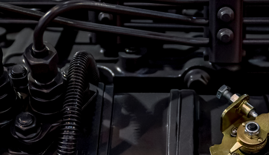 Close up on a injection pump in a car