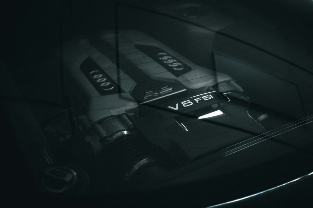 V8 engine from an Audi car